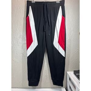 True Religion Pants Mens Black Red Joggers Tapered Athleisure Fleece Size XL